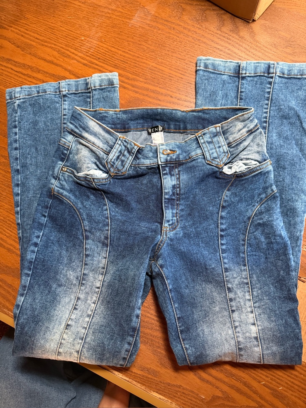 High-Rise Womenβs Jeans in Blue Washed Denim